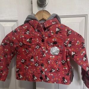 Disney Red Jean Jacket with Mickey Mouse Design